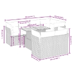 Set Divano da Giardino 8 pz con Cuscini Beige in Polyrattan
