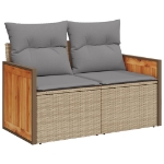 Set Divano da Giardino 13 pz con Cuscini Beige in Polyrattan