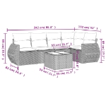 Set Divano da Giardino 6 pz con Cuscini Nero in Polyrattan