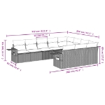 Set Divani da Giardino 10pz con Cuscini in Polyrattan Marrone