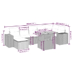 Set Divano da Giardino 8 pz con Cuscini Beige in Polyrattan