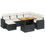 Set Divani da Giardino con Cuscini 8 pz Nero in Polyrattan
