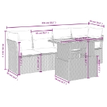 Set Divano da Giardino 5 pz con Cuscini Beige in Polyrattan