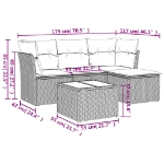 Set Divano da Giardino 5 pz con Cuscini Beige in Polyrattan