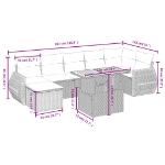 Set Divano da Giardino 8 pz con Cuscini Beige in Polyrattan