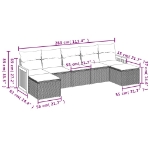 Set Divani da Giardino 7 pz con Cuscini Beige in Polyrattan