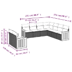 Set Divano da Giardino 9 pz con Cuscini Beige in Polyrattan