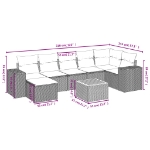 Set Divani da Giardino con Cuscini 8 pz Nero in Polyrattan