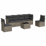 Set Divani da Giardino 7 pz con Cuscini Grigio in Polyrattan