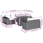 Set Divani da Giardino 11 pz con Cuscini Beige in Polyrattan