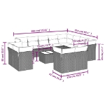 Set Divano da Giardino 13 pz con Cuscini Beige in Polyrattan