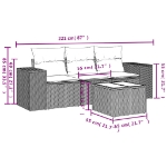 Set Divani da Giardino 4 pz con Cuscini Nero in Polyrattan