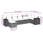 Set Divani da Giardino con Cuscini 7pz Nero Polyrattan