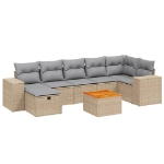 Set Divano da Giardino 8 pz con Cuscini Beige Misto Polyrattan