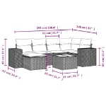 Set Divani da Giardino 7 pz con Cuscini Beige in Polyrattan