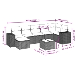 Set Divano da Giardino 8 pz con Cuscini Grigio in Polyrattan