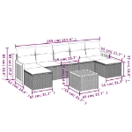 Set Divani da Giardino con Cuscini 8 pz Nero in Polyrattan