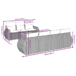 Set Divano da Giardino 8 pz con Cuscini Beige in Polyrattan