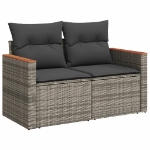 Set Divani da Giardino 13 pz con Cuscini Grigio in Polyrattan