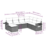 Set Divani da Giardino 7 pz con Cuscini Beige in Polyrattan