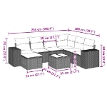 Set Divano da Giardino 8 pz con Cuscini Beige in Polyrattan