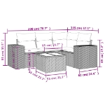 Set Divano da Giardino 5 pz con Cuscini Grigio in Polyrattan