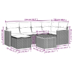 Set Divani da Giardino 7 pz con Cuscini Beige in Polyrattan