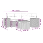 Set Divani da Giardino 5 pz con Cuscini in Polyrattan Nero