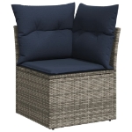 Set Divani da Giardino 8 pz con Cuscini Grigio in Polyrattan