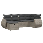 Set Divano da Giardino 6 pz con Cuscini Grigio in Polyrattan