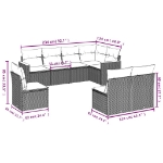 Set Divano da Giardino 8 pz con Cuscini Grigio in Polyrattan