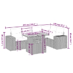 Set Divano da Giardino 6 pz con Cuscini Grigio in Polyrattan