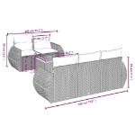 Set Divano da Giardino 6 pz con Cuscini Beige in Polyrattan