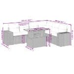 Set Divani da Giardino 7 pz con Cuscini Beige in Polyrattan
