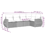 Set Divano da Giardino 5 pz con Cuscini Beige in Polyrattan