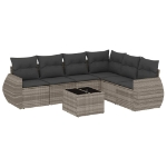 Set Divani da Giardino 7pz con Cuscini Grigio Chiaro Polyrattan