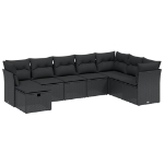 Set Divani da Giardino con Cuscini 8 pz Nero in Polyrattan
