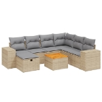 Set Divano da Giardino 8 pz con Cuscini Beige Misto Polyrattan
