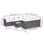 Set Divani da Giardino 11 pz con Cuscini Beige in Polyrattan