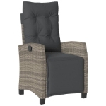 Set da Pranzo da Giardino 9 pz con Cuscini in Polyrattan Grigio