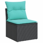 Set Divani da Giardino 10 pz con Cuscini Nero in Polyrattan