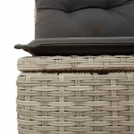 Set Divano Giardino 10 pz con Cuscini Grigio Chiaro Polyrattan