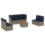Set Divani da Giardino 8 pz con Cuscini Grigio in Polyrattan