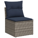 Set Divani da Giardino 8 pz con Cuscini Grigio in Polyrattan