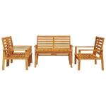 Set Salotto da Giardino 5 pz in Legno Massello di Acacia