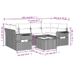 Set Divani da Giardino 7 pz con Cuscini Beige in Polyrattan