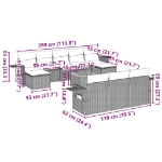 Set Divani da Giardino 11 pz con Cuscini in Polyrattan Nero