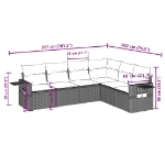 Set Divano da Giardino 6 pz con Cuscini Beige in Polyrattan