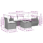 Set Divano da Giardino 6 pz con Cuscini Beige in Polyrattan