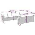 Set Divano da Giardino 10 pz con Cuscini Beige in Polyrattan